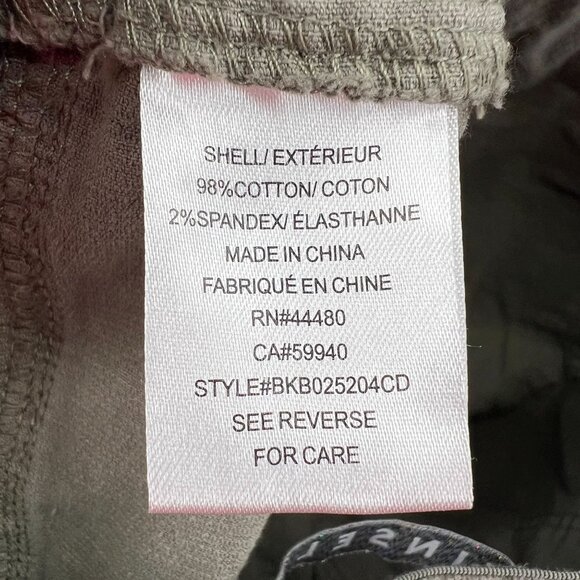 Tinseltown Women's size 9 Pull On Olive Green Corduroy Elastic Waist Pants Flare - Picture 2 of 10